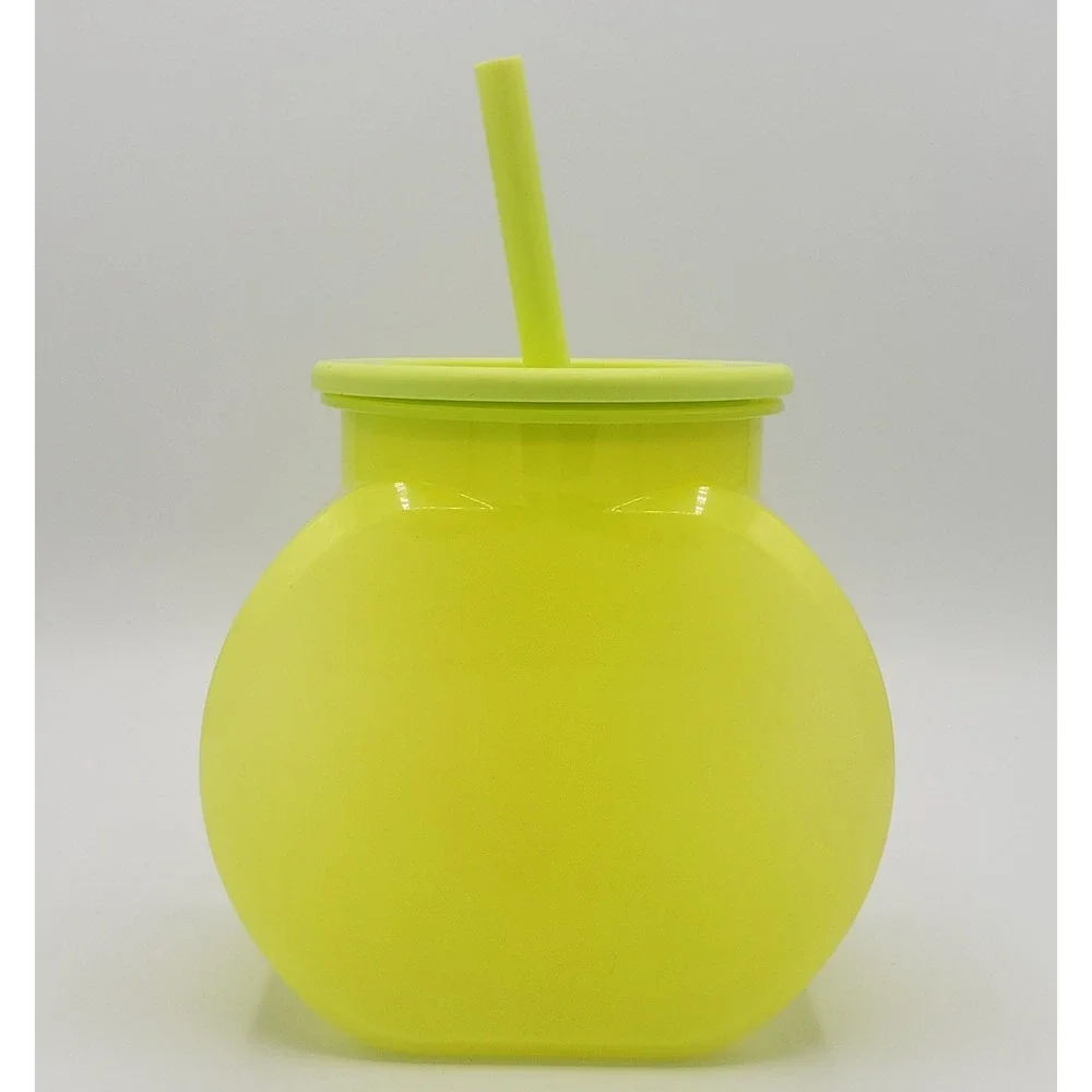 Color Changing Fishbowl Tumbler 40oz Lid & Straw Yellow Reusable Mainstays